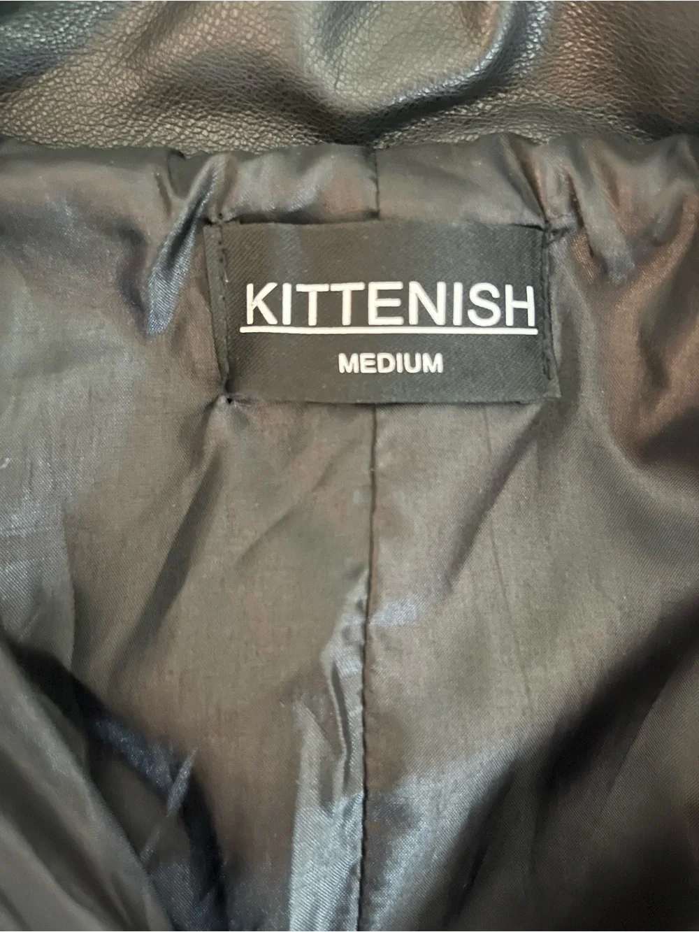 Black Faux Leather Zip-Front Jacket - Women Medium